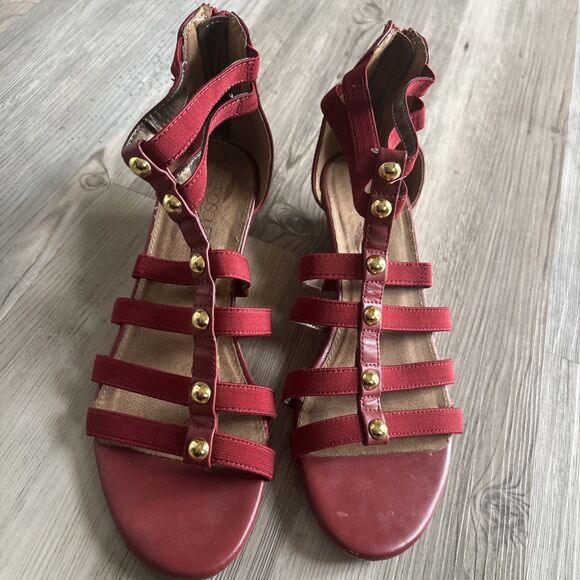 Aerosoles Heelrest Red Combo Gladiator Sandals Size 7.5 - Picture 7 of 11